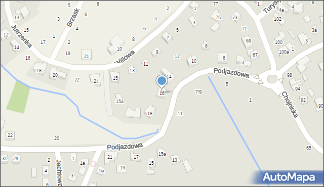 Poznań, Podjazdowa, 16, mapa Poznania