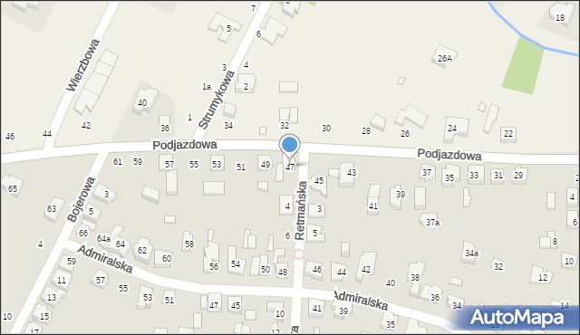 Poznań, Podjazdowa, 47, mapa Poznania