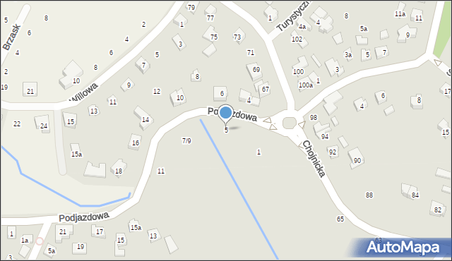 Poznań, Podjazdowa, 5, mapa Poznania