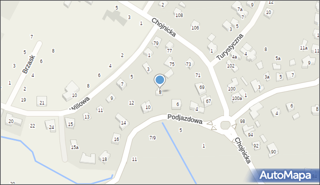 Poznań, Podjazdowa, 8, mapa Poznania