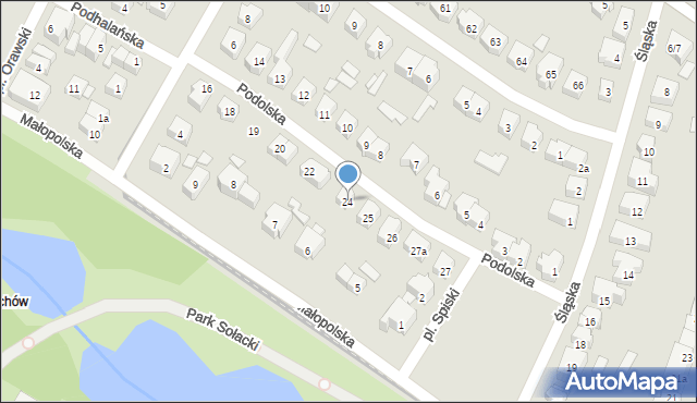 Poznań, Podolska, 24, mapa Poznania