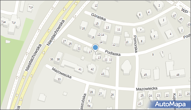 Poznań, Podlaska, 15, mapa Poznania