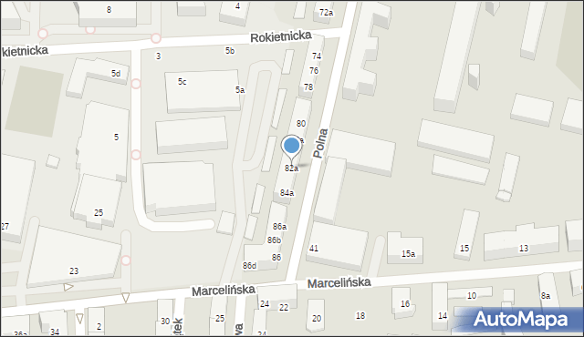 Poznań, Polna, 82a, mapa Poznania