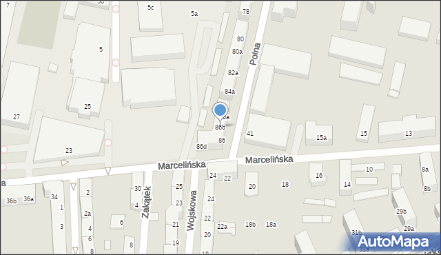 Poznań, Polna, 86b, mapa Poznania