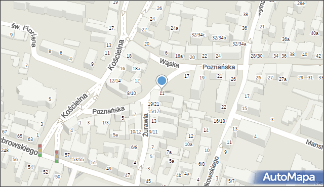 Poznań, Poznańska, 11, mapa Poznania