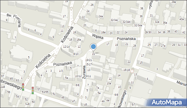 Poznań, Poznańska, 11, mapa Poznania