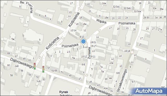 Poznań, Poznańska, 7, mapa Poznania