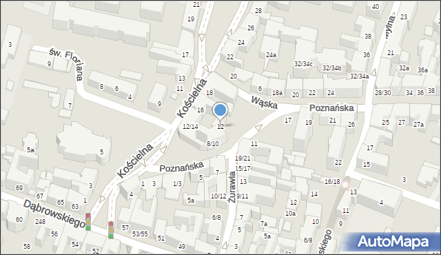 Poznań, Poznańska, 12, mapa Poznania