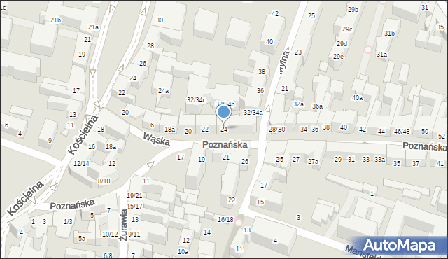 Poznań, Poznańska, 24, mapa Poznania