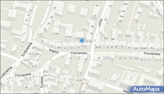 Poznań, Poznańska, 26, mapa Poznania