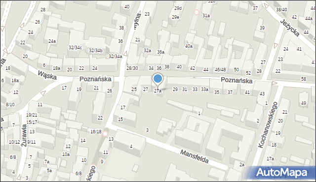 Poznań, Poznańska, 27a, mapa Poznania