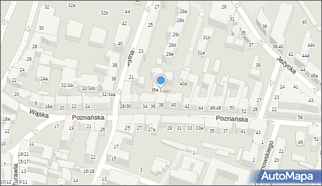 Poznań, Poznańska, 38a, mapa Poznania