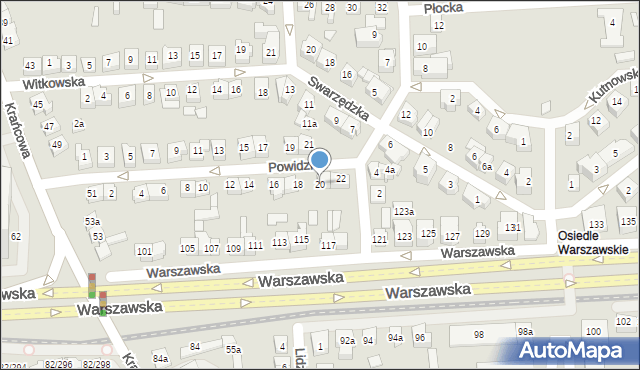 Poznań, Powidzka, 20, mapa Poznania