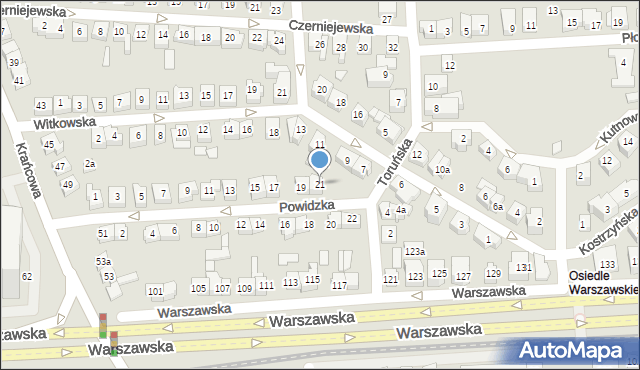 Poznań, Powidzka, 21, mapa Poznania