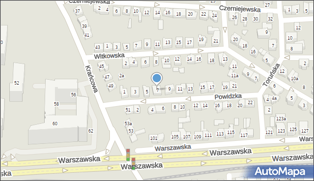 Poznań, Powidzka, 7, mapa Poznania