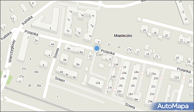 Poznań, Polanka, 10a, mapa Poznania