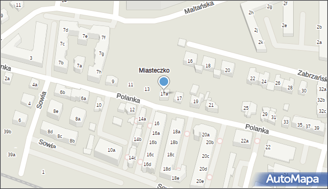 Poznań, Polanka, 17a, mapa Poznania