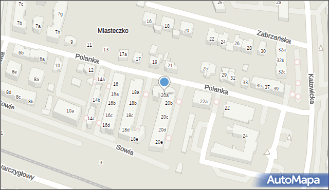 Poznań, Polanka, 20a, mapa Poznania