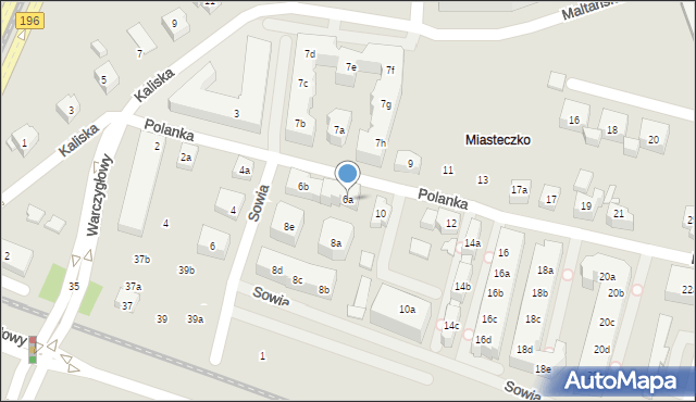 Poznań, Polanka, 6a, mapa Poznania