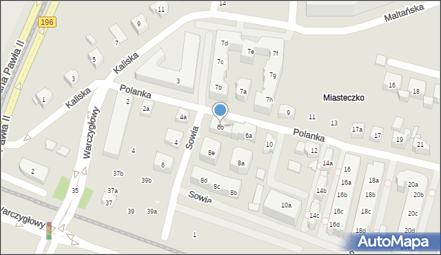 Poznań, Polanka, 6b, mapa Poznania