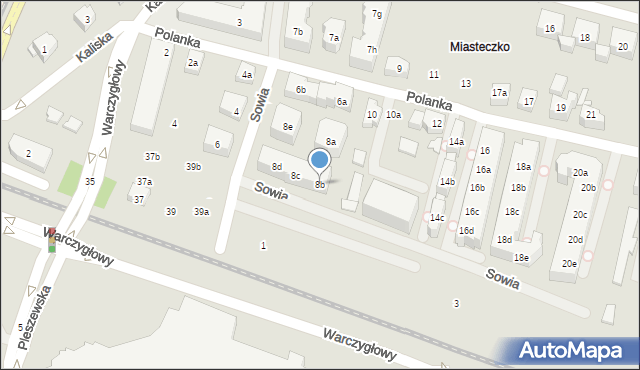 Poznań, Polanka, 8b, mapa Poznania