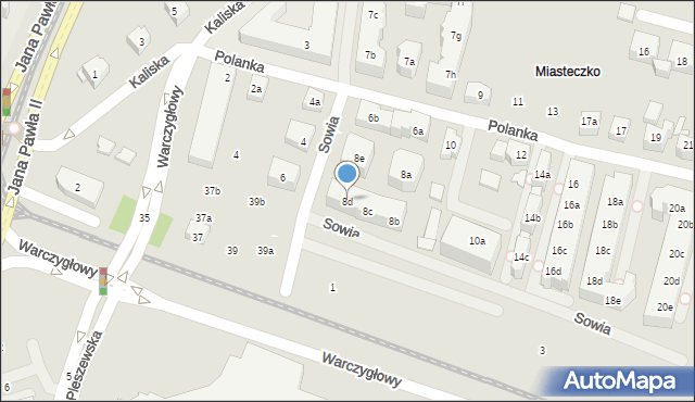 Poznań, Polanka, 8d, mapa Poznania