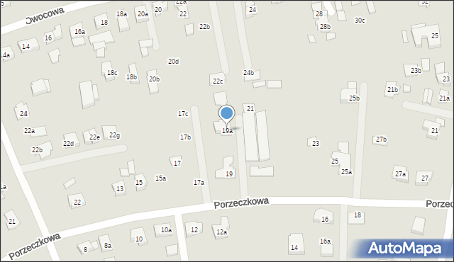 Poznań, Porzeczkowa, 19a, mapa Poznania