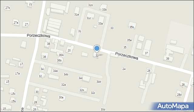 Poznań, Porzeczkowa, 22, mapa Poznania