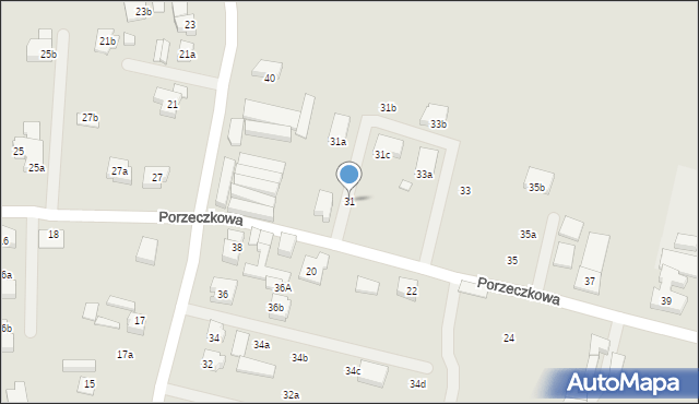 Poznań, Porzeczkowa, 31, mapa Poznania