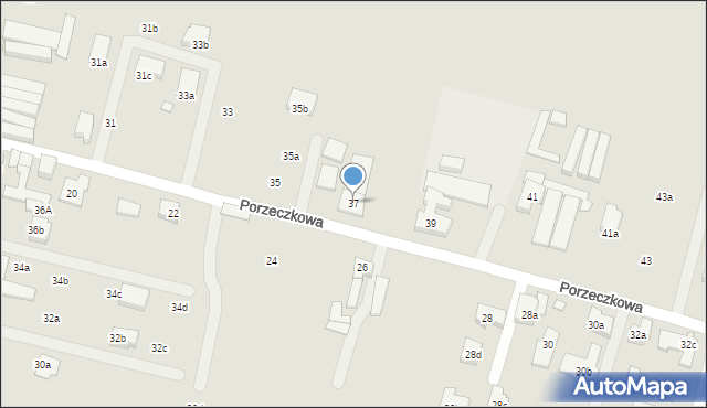 Poznań, Porzeczkowa, 37, mapa Poznania