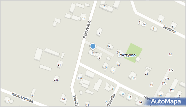 Poznań, Pokrzywno, 11, mapa Poznania