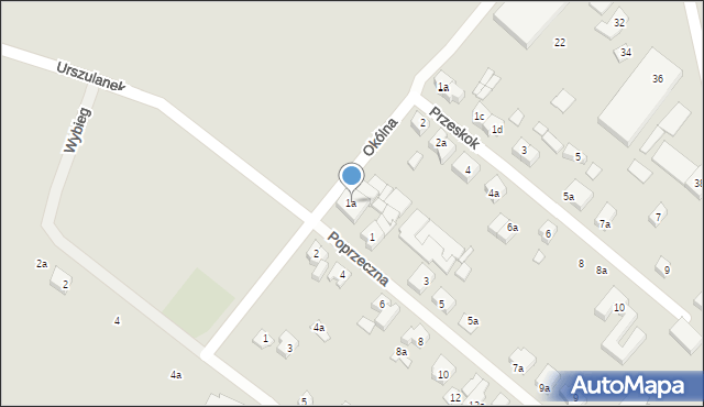 Poznań, Poprzeczna, 1a, mapa Poznania