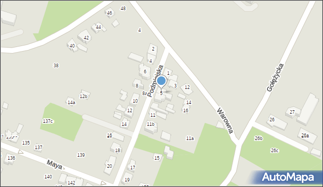 Poznań, Podmiejska, 5, mapa Poznania