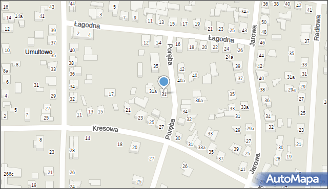 Poznań, Poręba, 31, mapa Poznania