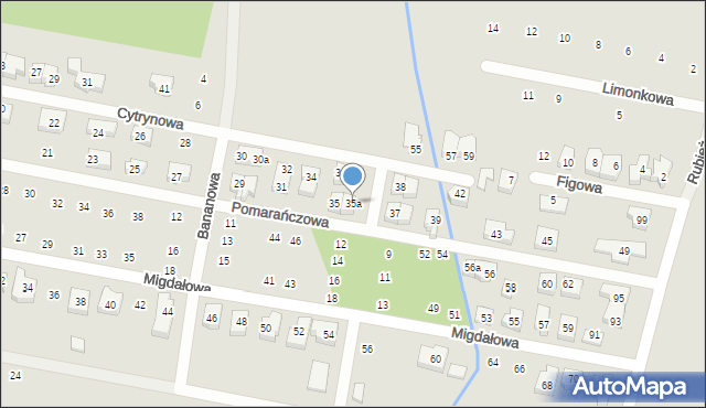 Poznań, Pomarańczowa, 35a, mapa Poznania