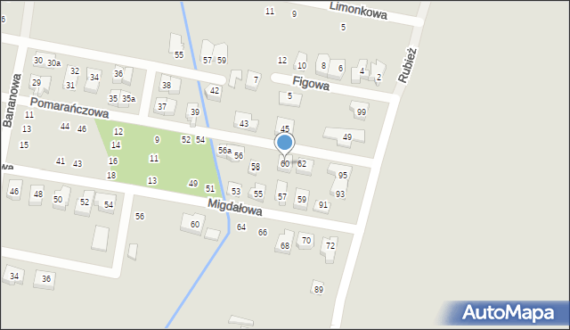 Poznań, Pomarańczowa, 60, mapa Poznania