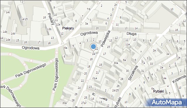 Poznań, Półwiejska, 14, mapa Poznania