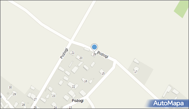 Pożogi, Pożogi, 19, mapa Pożogi