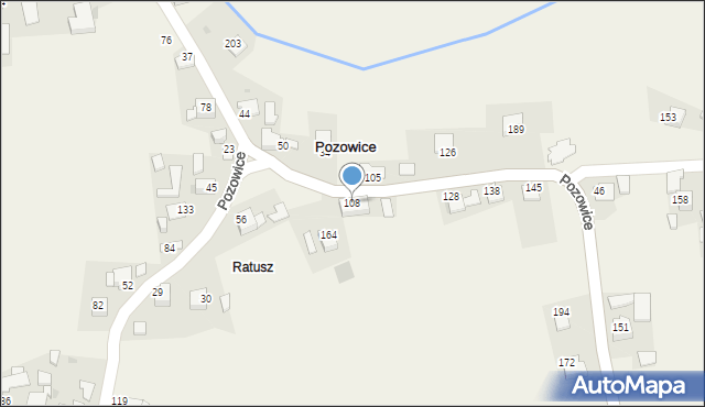 Pozowice, Pozowice, 108, mapa Pozowice