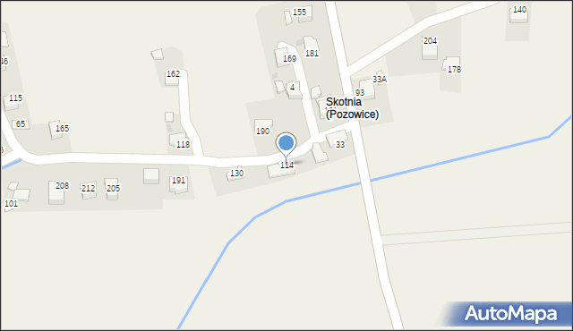 Pozowice, Pozowice, 114, mapa Pozowice