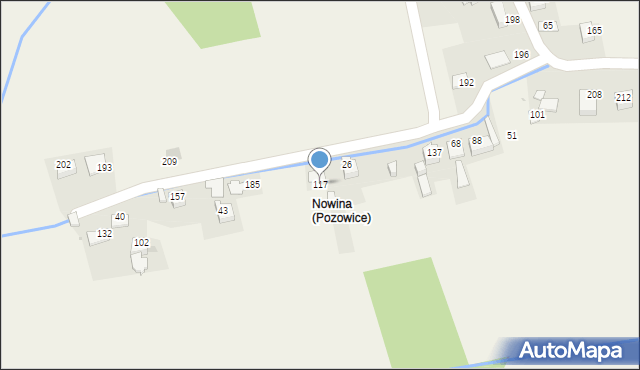 Pozowice, Pozowice, 117, mapa Pozowice