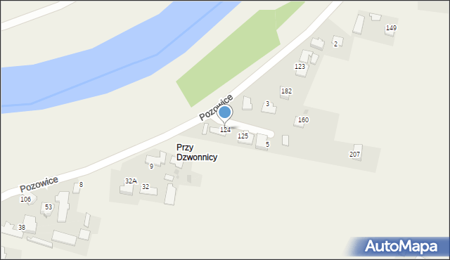 Pozowice, Pozowice, 124, mapa Pozowice