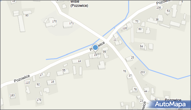 Pozowice, Pozowice, 13, mapa Pozowice