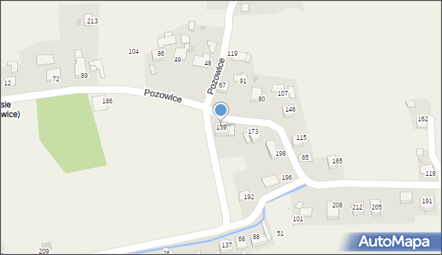 Pozowice, Pozowice, 139, mapa Pozowice