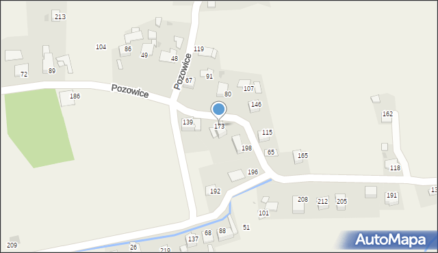 Pozowice, Pozowice, 173, mapa Pozowice