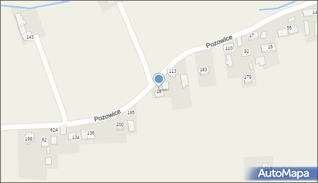 Pozowice, Pozowice, 18, mapa Pozowice