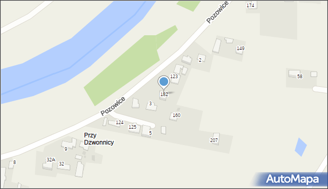 Pozowice, Pozowice, 182, mapa Pozowice