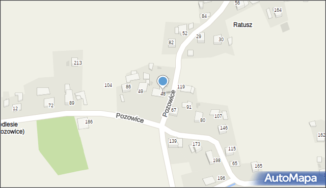 Pozowice, Pozowice, 48, mapa Pozowice