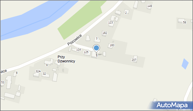 Pozowice, Pozowice, 5, mapa Pozowice