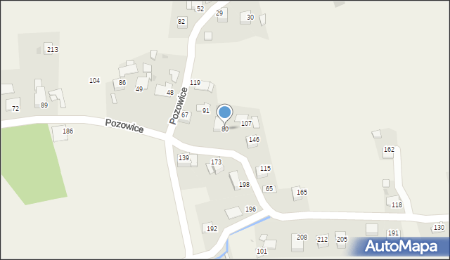 Pozowice, Pozowice, 80, mapa Pozowice